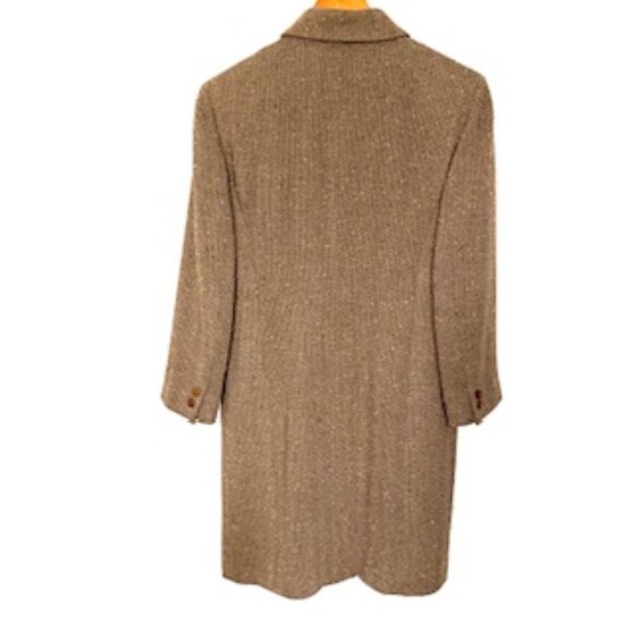 EMANUEL UNGARO Brown Tweed Wool Coat for Women - Picture 2 of 8